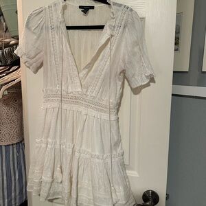 Girly white lace ruffle dress